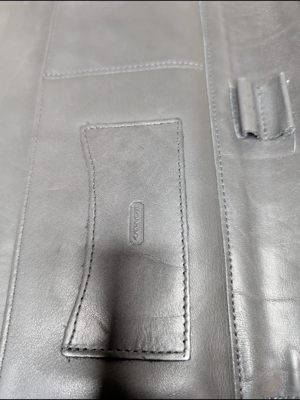 Coach Black Leather Zipper Portfolio
